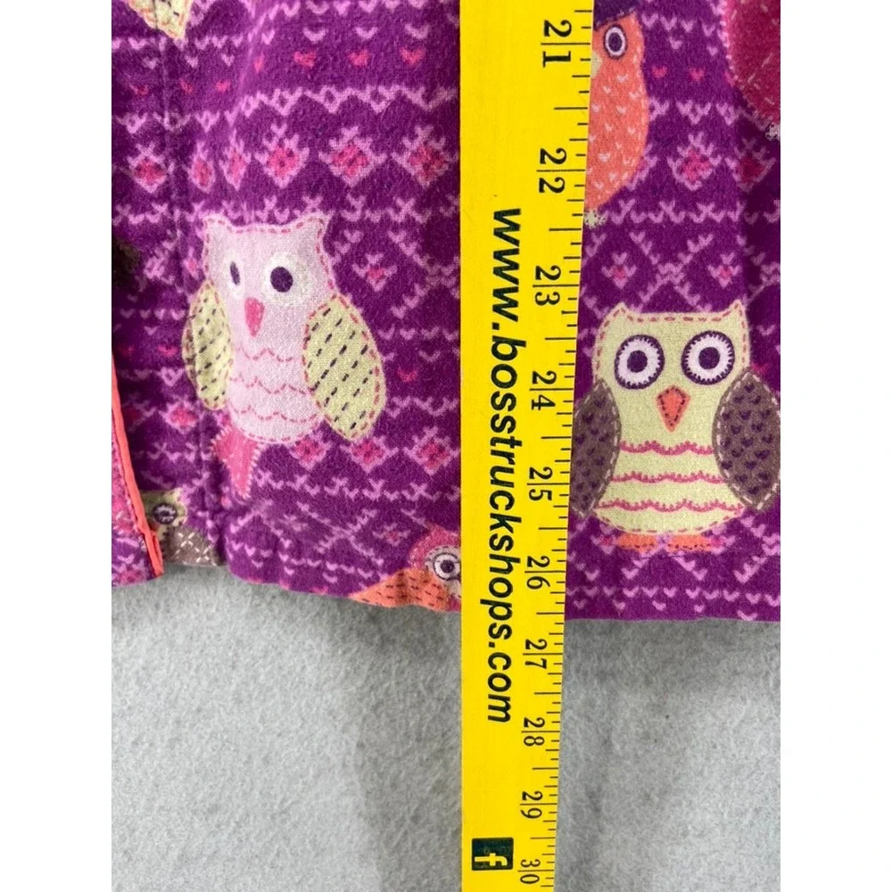 Nick &‎ Nora Pajama Top Womens Sz XL Sleepwear Purple Owl Flannel Button Up